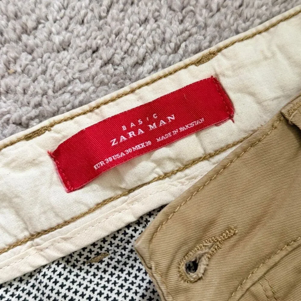 Zara Men's Tan and Cream Trousers
